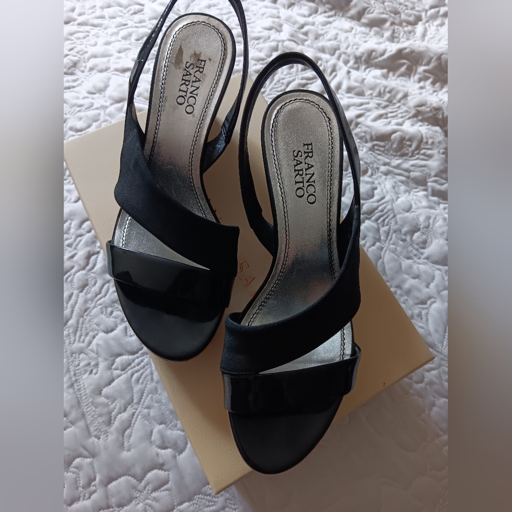 Franco Sarto Black Strappy Sandals